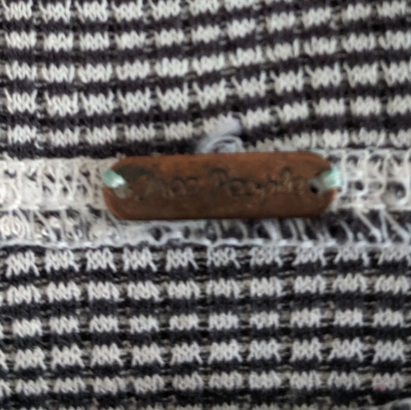 Free People Striped 3/4 Sleeve High Neck Tee XS - Picture 3 of 5